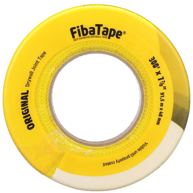 Saint-Gobain ADFORS FibaTape Standard Yellow Cinta autoadhesiva para juntas de construcción de malla de 1,875 pulgadas x 300 pies