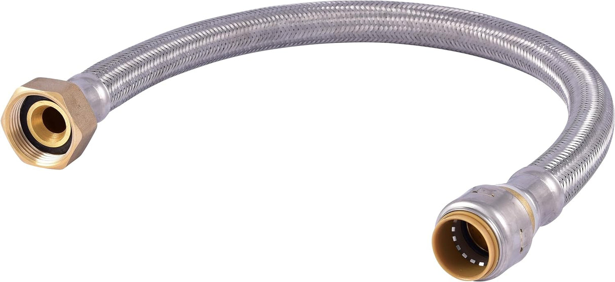 SharkBite Max 3/4 in. x 1 in. FIP Brass Push Braided Water Softener Connector (24 in. Length)