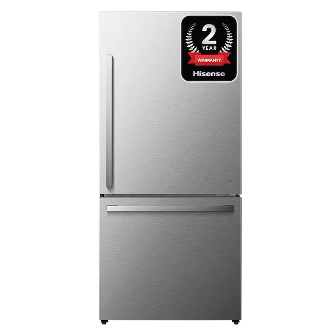 Hisense 17.2-cu ft Counter-depth Bottom-Freezer Refrigerator (Fingerprint Resistant Stainless Steel) ENERGY STAR