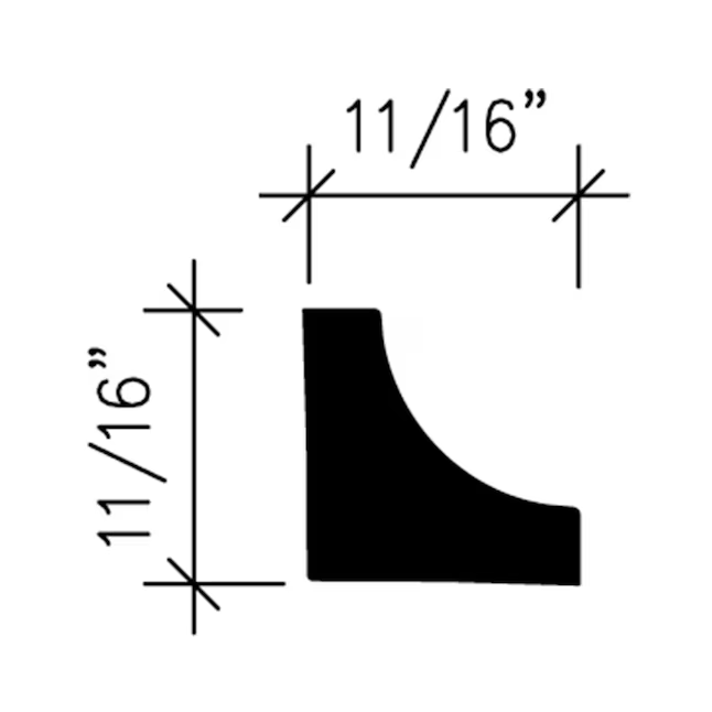 Inteplast Group Building Products 11/16-in x 8-ft Finished Polystyrene Cove Moulding