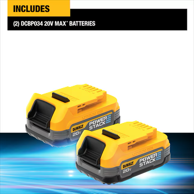 Paquete de 2 baterías de iones de litio DeWalt POWERSTACK de 20 V (1,7 Ah)