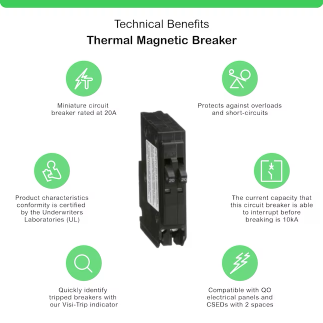 Square D QO 20-amp/20-amp 1-Pole Tandem Circuit Breaker