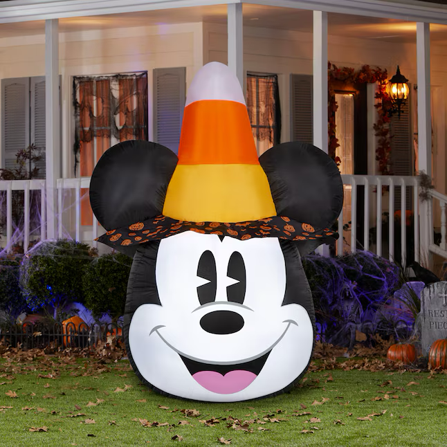 Figura inflable de Mickey Mouse con sombrero de maíz dulce de 6 pies de Disney LED