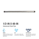 Southland 1/2-in x 48-in Galvanized Pipe