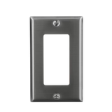 Eaton 1-Gang Standard Size Stainless Steel Stainless Steel Indoor Decorator Wall Plate