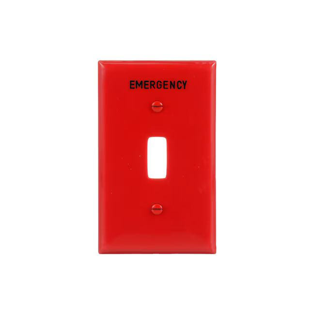 Eaton 1-Gang Standard Size Red Nylon Indoor Toggle Wall Plate