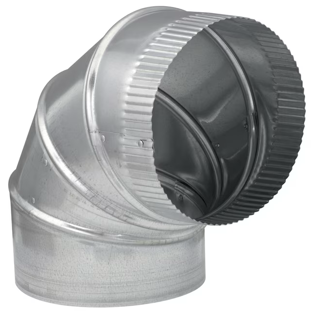 IMPERIAL 7-in 30 Gauge Galvanized Steel Round Adjustable 90 Degree Duct Elbow