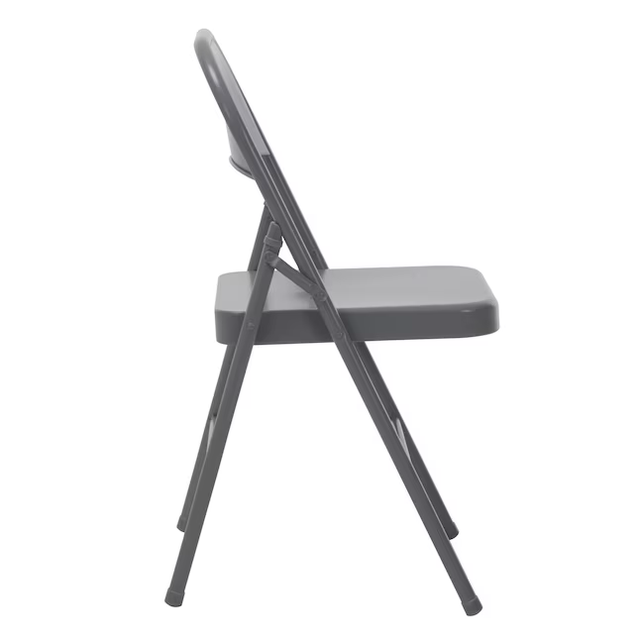 Cosco Gray Standard Folding Chair with Solid Seat (Indoor or Outdoor)