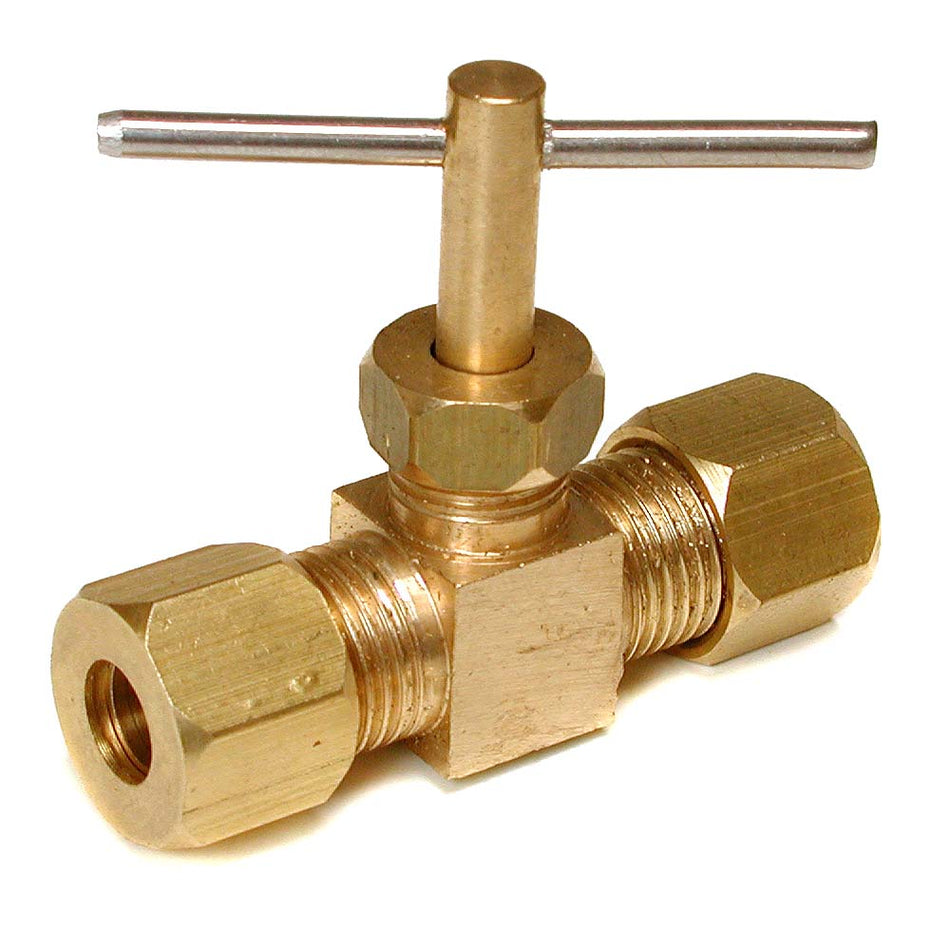 Dial ¼” cc x ¼” cc Straight Compression Needle Valve