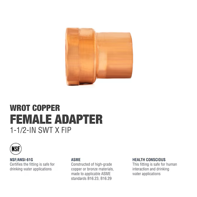 Streamline 1-1/2-in Copper Female Adapter