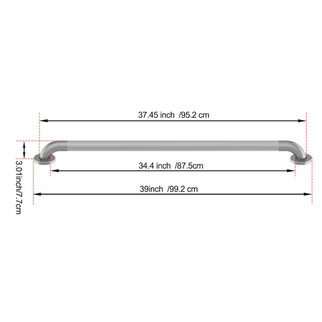 Project Source Concealed Peened 36-in Stainless Steel Wall Mount ADA Compliant Grab Bar (500-lb Weight Capacity)