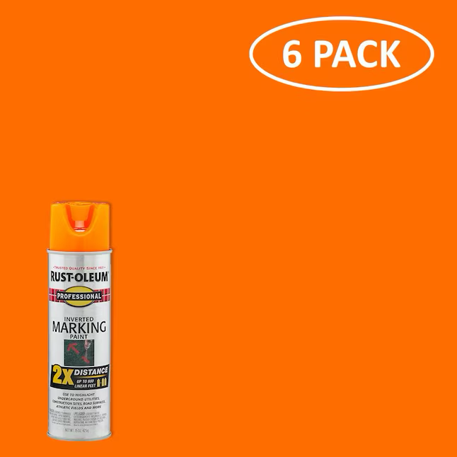 Rust-Oleum Professional 6-Pack High-visibility Water-based Marking Paint (Spray Can)