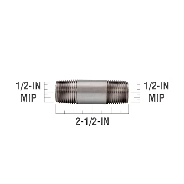 RELIABILT 1/2-in x 2-1/2-in Galvanized Nipple