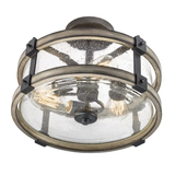 Kichler Barrington 3-Light 14-in Anvil Iron and Driftwood Semi-Flush mount light