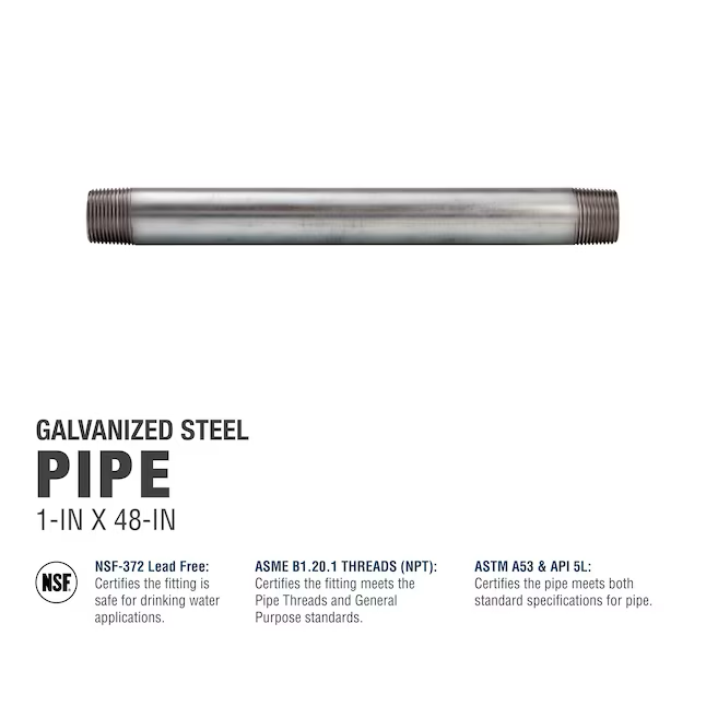 Southland 1-in x 48-in Galvanized Pipe