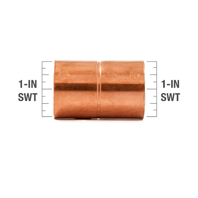 Streamline 1-in Copper Rolled-Stop Coupling