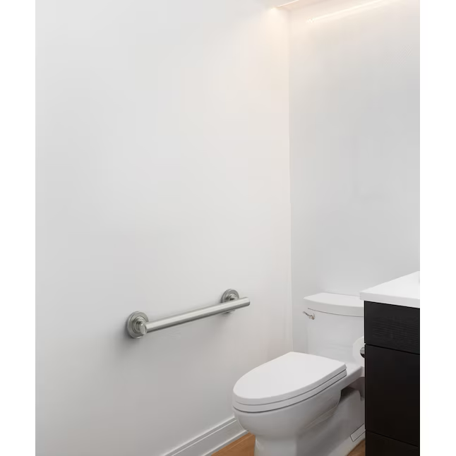 allen + roth Townley 16-in Brushed Nickel Wall Mount ADA Compliant Grab Bar (500-lb Weight Capacity)