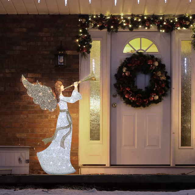 Holiday Living 5-ft LED Angel with Horn Decoration