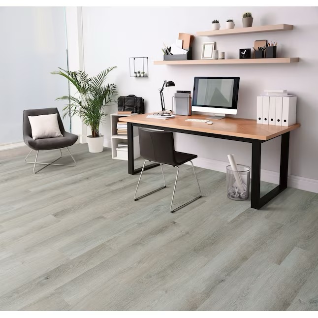 Style Selections Slate Oak 6-mil x 6-in W x 36-in L Waterproof Interlocking Luxury Vinyl Plank Flooring (15-Pack)