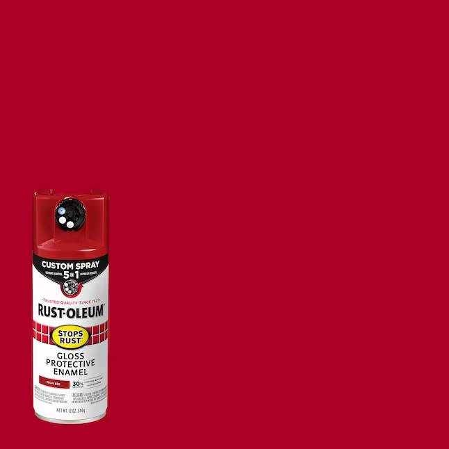 Pintura en aerosol Rust Regal Red brillante, paquete 5 en 1, Stops Rust de Rust-Oleum (peso neto: 12 oz)