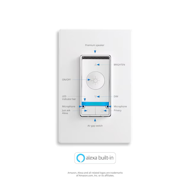 Eaton Wi-Fi Smart Einpol-/3-Wege-Smart mit LED-Dekorationslichtdimmer mit integriertem Alexa, weiß