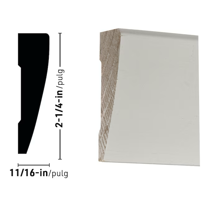 RELIABILT 11/16-in x 2-1/4-in x 14-ft Primed Pine 327 Casing