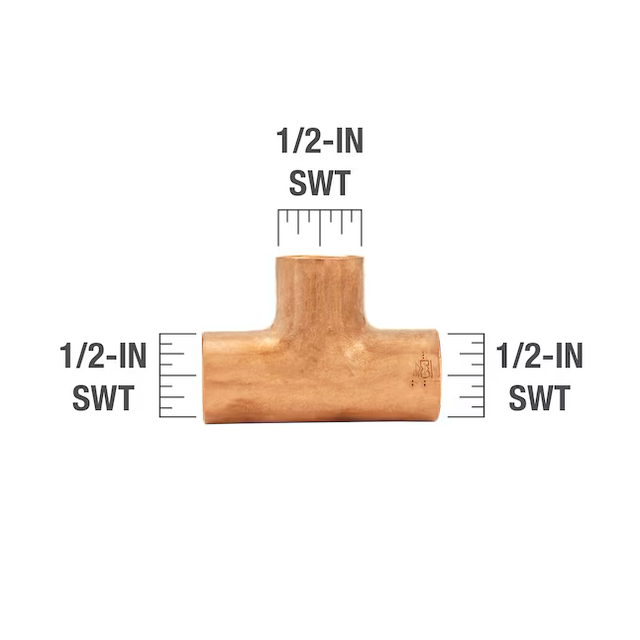 T DE COBRE DE 3/4"