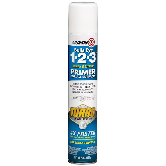 Zinsser Bulls Eye 1-2-3 Imprimación multiusos para paredes y techos a base de aceite para interiores/exteriores (26 oz)