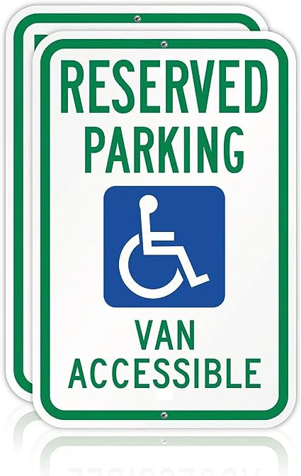 Schild „Reservierter Parkplatz für Lieferwagen mit Behinderung“ (12 x 8 Zoll)