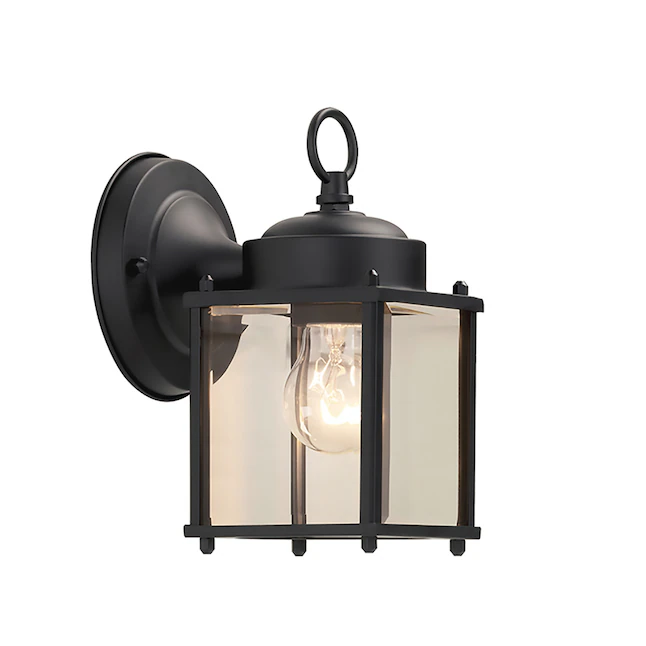 Project Source 1-Light 8.25-in Black Outdoor Wall Light