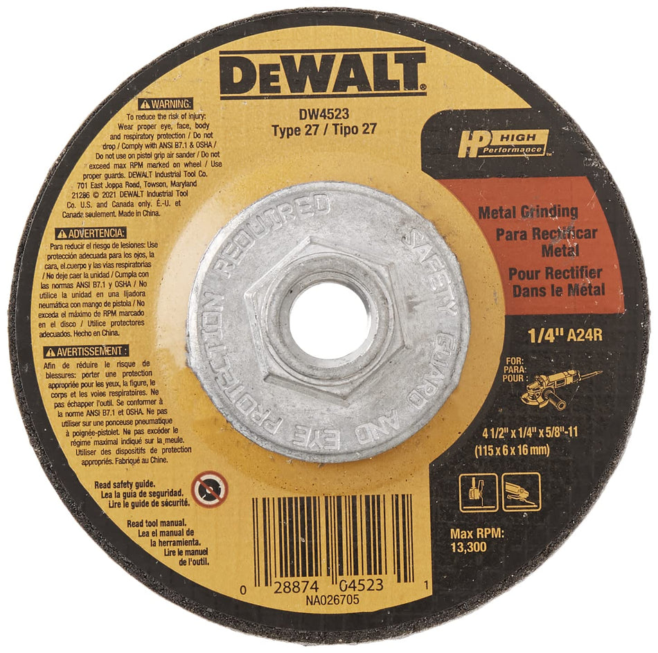 DeWalt 4.5" Grinding Wheel General Purpose (DW4523)