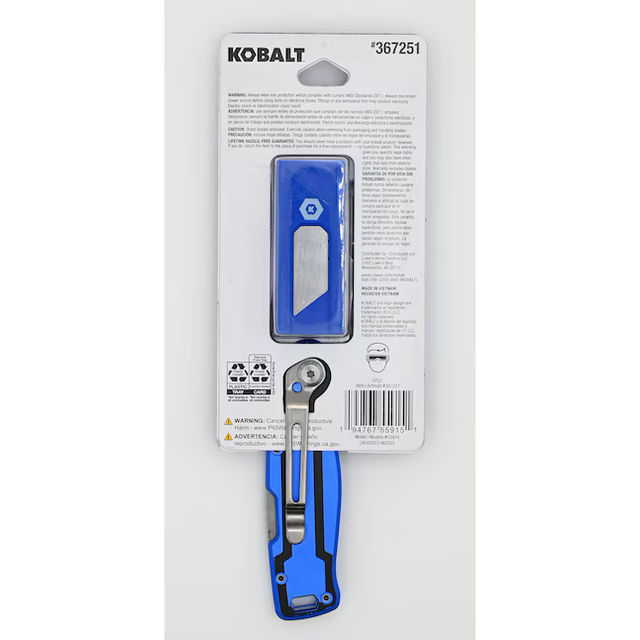 Kobalt Lockback 3/4-in 11-Blade Folding Utility Knife