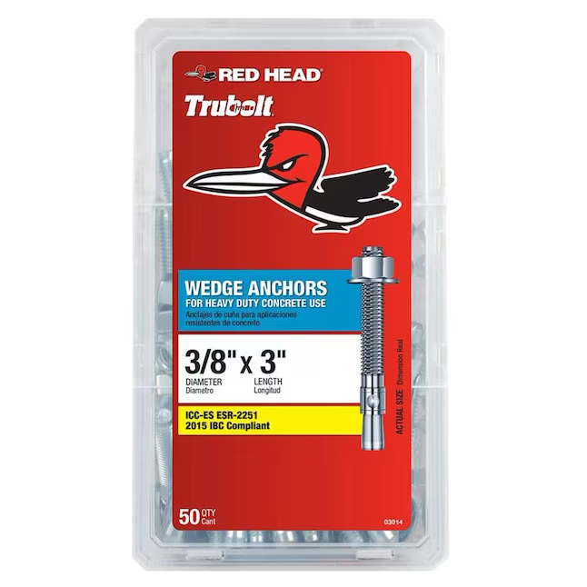 Red Head 3/8-in x 3-in Concrete Wedge Anchors (50-Pack)