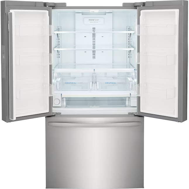 Refrigerador Frigidaire de puerta francesa de 28.8 pies cúbicos con máquina de hielo, dispensador de agua y hielo (acero inoxidable) ENERGY STAR