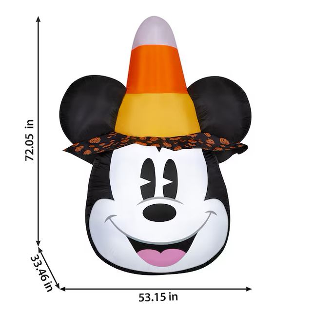 Disney 6-ft LED Mickey Mouse with Candy Corn Hat Inflatable