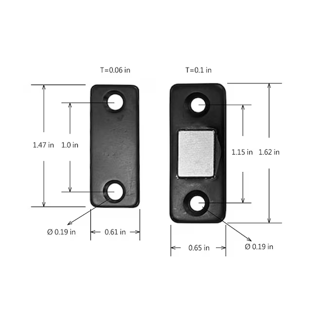 Pestillo magnético para gabinete RELIABILT de 41 mm, color negro (paquete de 10)