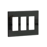 Eaton 3-Gang Midsize Black Polycarbonate Indoor Decorator Wall Plate