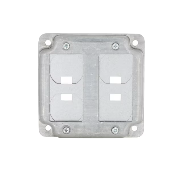 Hubbell 2 -Gang Square Gray Metal