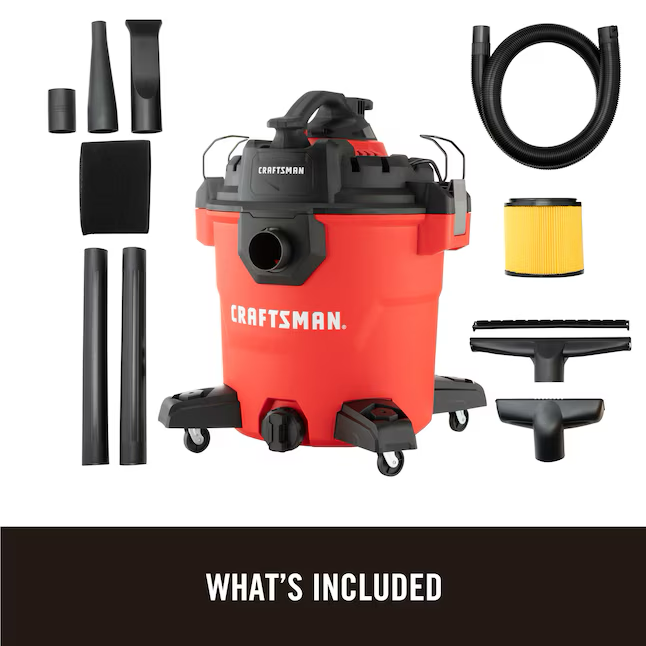 CRAFTSMAN Detachable Blower 12-Gallons 6 HP Corded Wet/Dry Shop Vacuum with Accessories Included