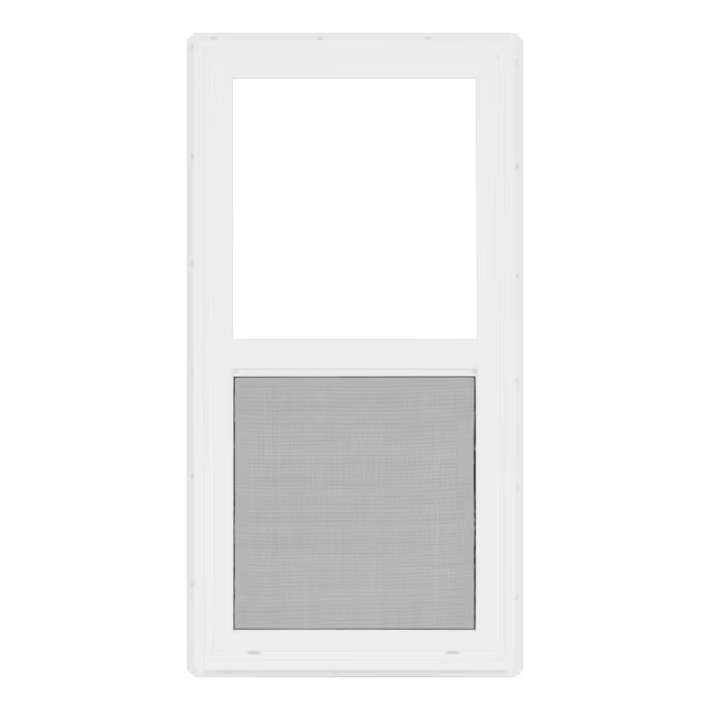 Project Source 20000S Series New Construction White Vinyl Single-glazed Single Hung Window Half Screen Included