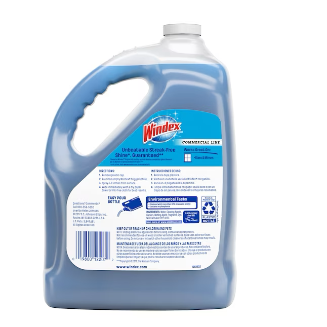 Limpiador de vidrio Windex Original Commercial Line, botella vertedora de 128 onzas líquidas