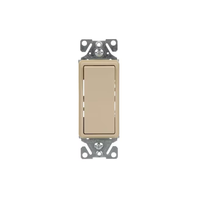 Eaton 15-Amp Single-Pole Rocker Light Switch, Light Almond