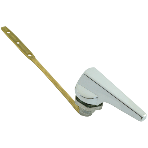 Eastman 5-1/2 in. Brass Arm Toilet Tank Lever with Chrome Handle - Metal Nut