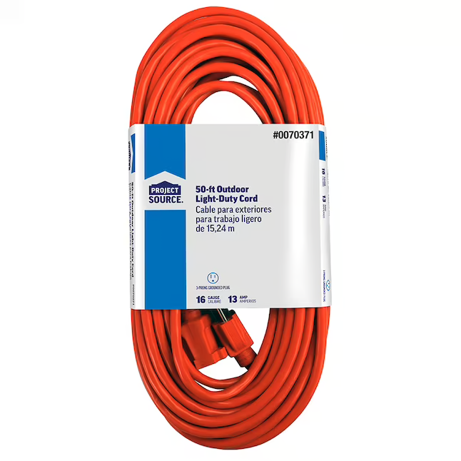 Project Source Light Duty 50-ft 16 / 3-Prong Outdoor Sjtw Light Duty General Extension Cord