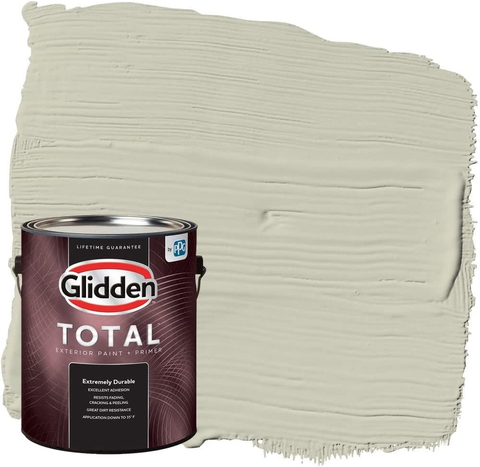 Glidden Total Exterior Paint & Primer Semi-Gloss, French Gray Linen