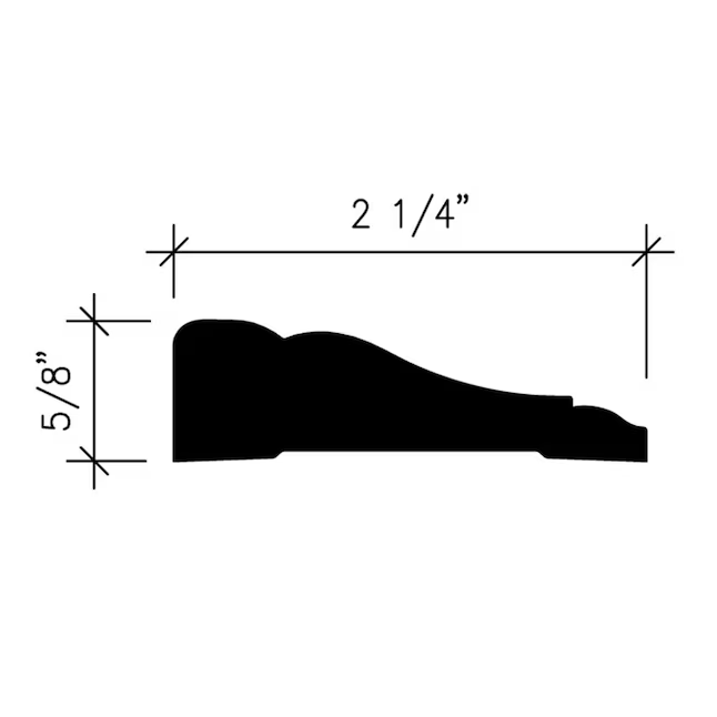 Inteplast Group Building Products Carcasa de poliestireno acabado 9442 de 5/8 pulgadas x 2-1/4 pulgadas x 7 pies