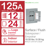 Square D Homeline 125 Ampere 12 Plätze 24 Schaltkreise Innenbereich umwandelbare Hauptanschlussklemme aufsteckbarer Neutralleiter-Lastverteiler (Vorteilspaket)