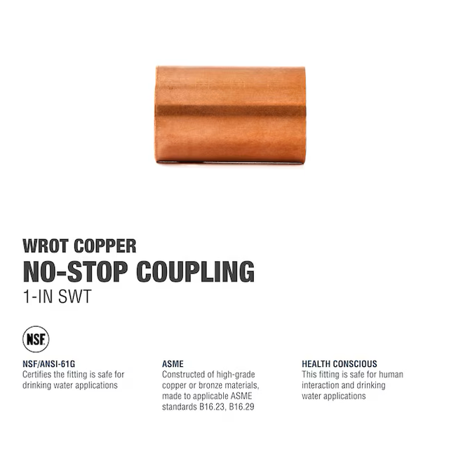 Streamline 1-in Copper No-Stop Coupling