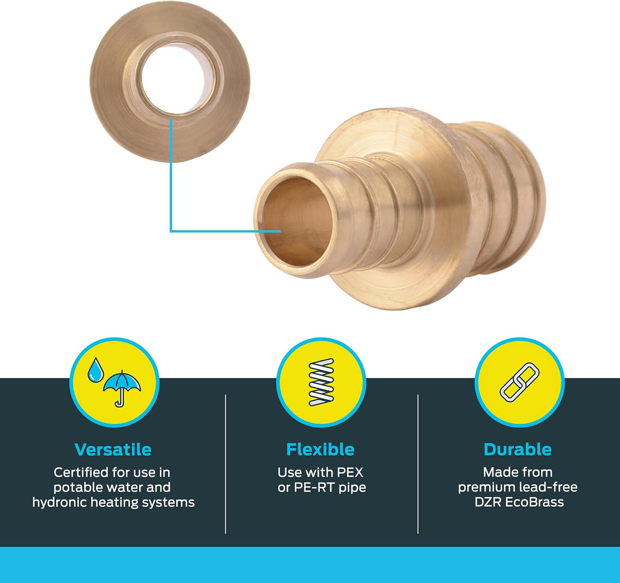 SharkBite 1/2 in. x 3/4 in. Brass Crimp Reducing Coupling