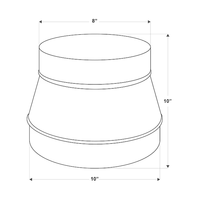 IMPERIAL 10-in 28 Gauge Galvanized Steel Round Duct Reducer